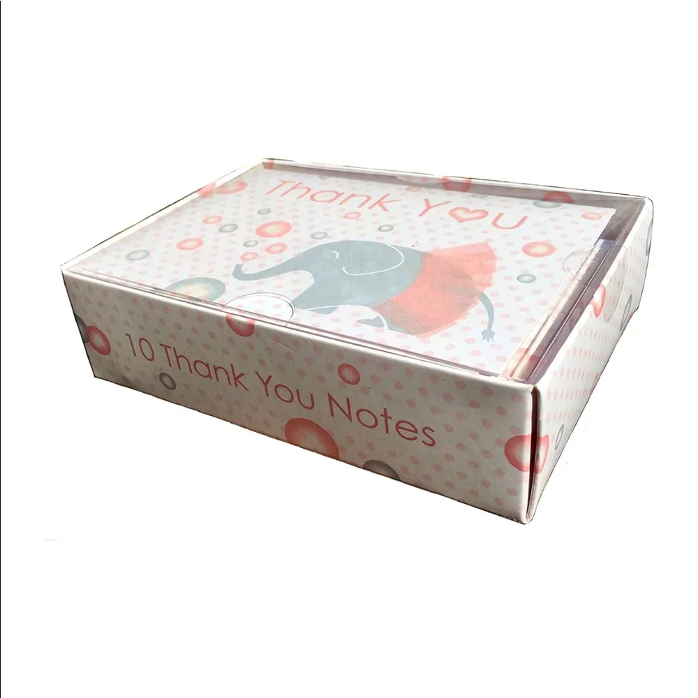 Lady Jayne Pink Tutu Elephant Glitter Embellished Thank You Cards (25936), 10 ct